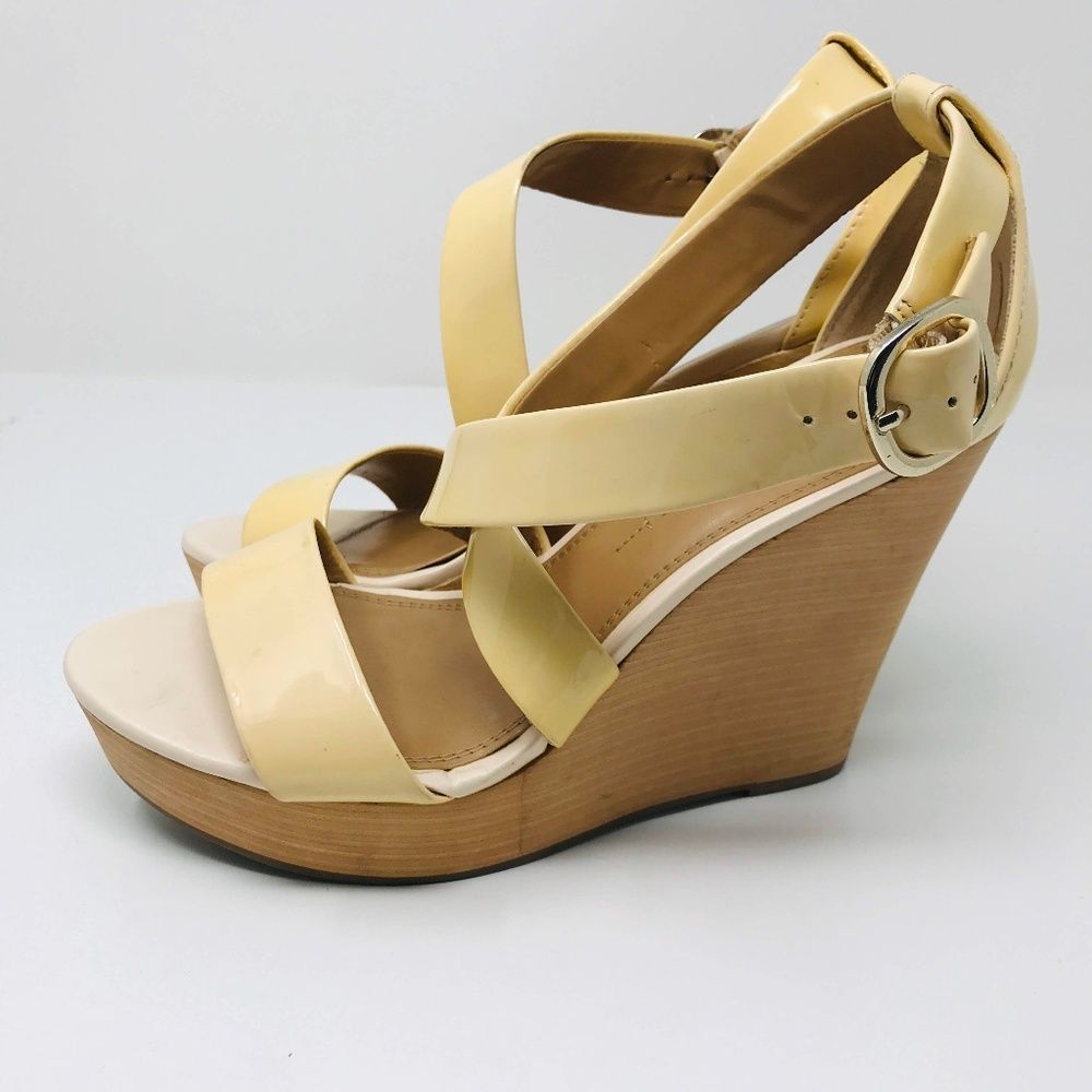 Banana Republic Strappy Patent Leather Wedge Heel